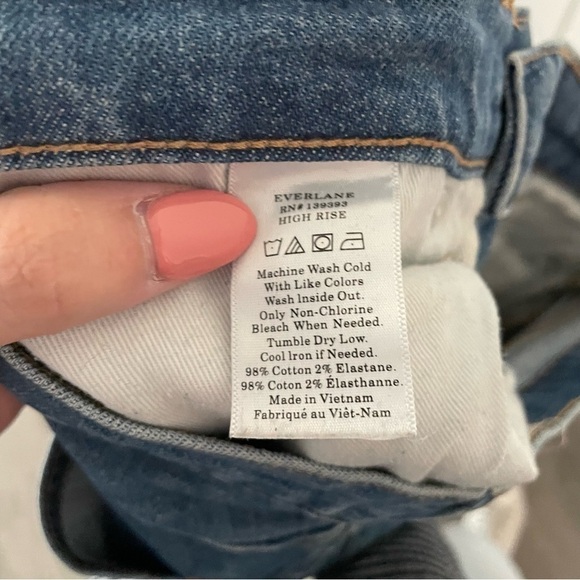Everlane High-Rise Medium Wash Cotton Blend Jeans - Picture 4 of 5